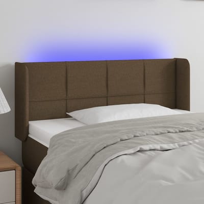 vidaXL - Hoofdbord - LED - 83x16x78/88 - cm - stof - donkerbruin