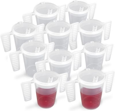 Set van 10 Drinkbekers met Schenktuit en Handvatten voor Ouderen en Dementie