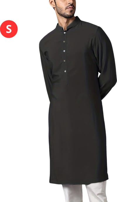 Livano Islamitische Kleding - Djellaba Heren - Moslim Kleding - Arabisch Mannen Kaftan - Alhamdulillah - Zwart S
