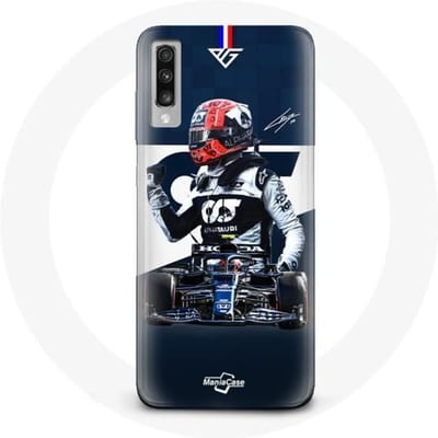 Hoesje voor Samsung Galaxy A70 Formule 1 Max Verstappen F1 Racing Driver Blauw blauw