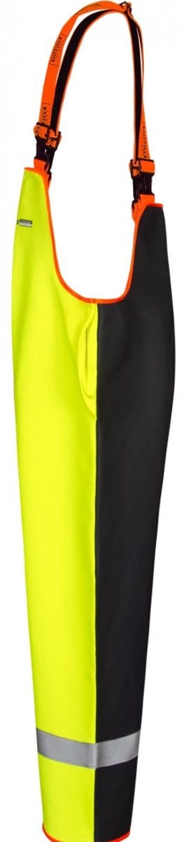 Lyngsøe Rainwear Vissers amerikaanse overall neon geel / donkerblauw XL