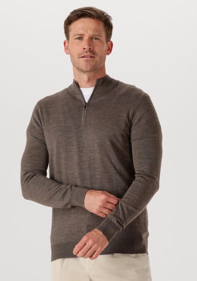 STEFANO LAURAN Half Zip Anders Truien & Vesten Heren - Sweater - Hoodie - Vest- Bruin - Maat XXL