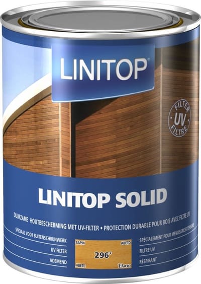 linitop Solid - Beits - Duurzaam extreem weersbestendige houtbescherming met uv filter - Solventbasis - 0.50 L - 296 Den