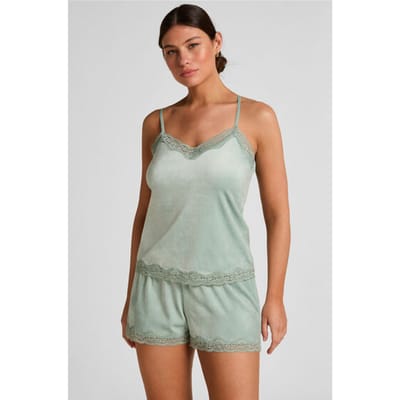 Hunkemöller Short Velours Kant Groen