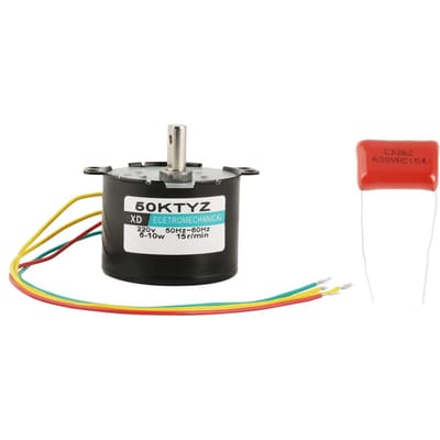Moteur synchrone miniature à faible vitesse et grand moment de force CWCCW, 220 V CA (15 tours par minute)