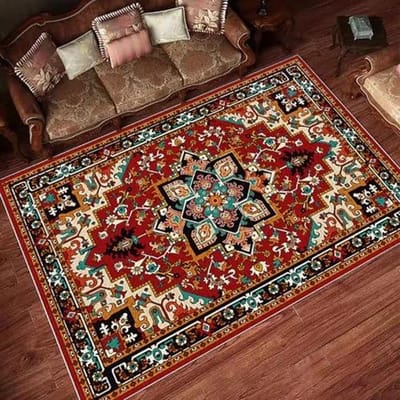 Klassiek Rood Perzisch Tapijt Traditioneel Medaillon Tapijt Vintage Stijl Woonkamer Decor Wasbaar Tapijt Antislip Tapijten Retro Decoratie 40x60cm
