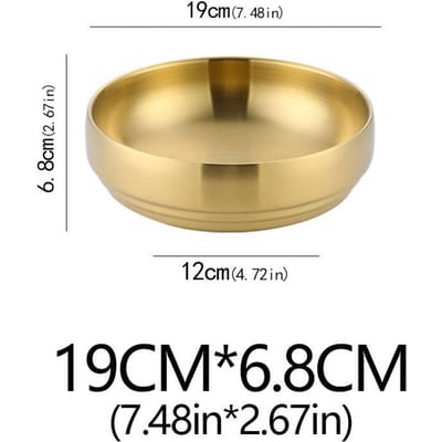 Bol à nouilles froides à double couche en acier inoxydable 304, bol à soupe anti-brûlure de style coréen doré et argenté, grands bols à salade, ustensiles de cuisine