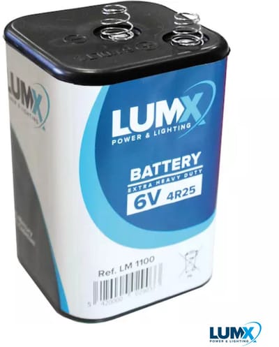 LUMX LM 1100 Blokbatterij - 6V Type 4R25 K/Zn - 9 Ah | Betrouwbare Energiebron voor Lichten en Werflichten