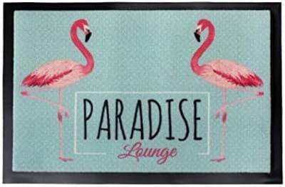 Antislip Binnendeurmat 40x60 cm met Flamingo Motief - Wasbare Schoonloopmat voor Binnen - Geschikt voor Vloerverwarming - Polyamide Materiaal