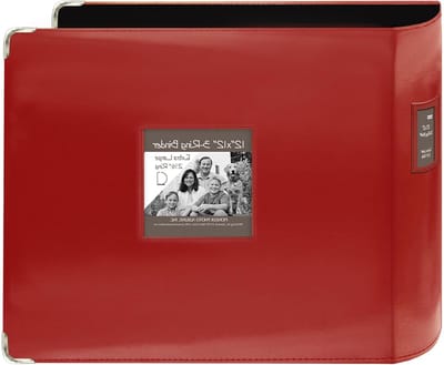 Kunstleren Album - Scrapbook Ringband - Herinneringen Bewaren - Met Fotovenster - 30x30 cm - Rood