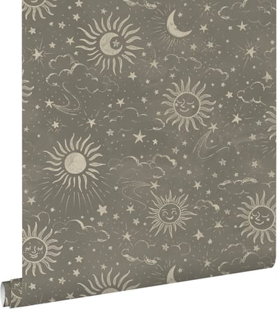 ESTAhome behang sterrenhemel vergrijsd groen - 50 x 900 cm - 132079