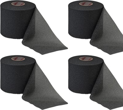 Mueller Underwrap Tape - Voetbal Sokken Tape - Scheenbeschermers tape - Zwart - 4 stuks