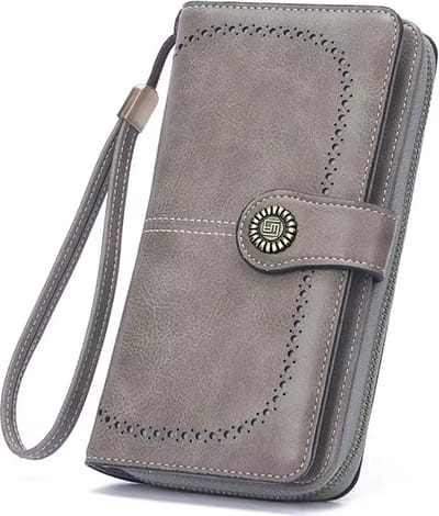 Portemonnee Dames, Portemonnee, Portemonnees, Portefeuille Dames, Dames Pasjes Houder, Card Holder Wallet, Portefeuille, Portefeuille Dames Met Kaarthouders, Creditcardhouder, Pasjeshouder Vrouwen, Moederdag, Valentijnsdag, Verjaardag, GRIJS