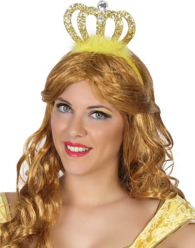 Atosa Prinses/koningin verkleed diadeem - goud kroon - Carnaval/themafeest