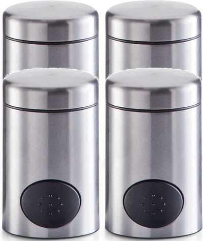 Zeller Zoetjes dispenser - 4x - 8,5 cm - RVS - Koffie/thee drinken - Zoetstof tabletten