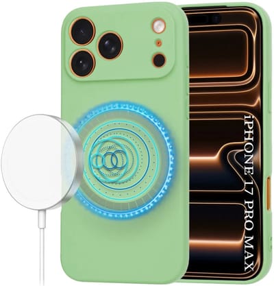 Hoesje geschikt voor Apple iPhone 17 Pro Max - Techsuit Soft Flex Silicone Back Cover - Geschikt voor MagSafe - Mint Green