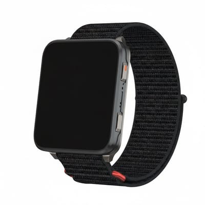 Nylon loop bandje - geschikt voor Garmin Venu X1 - klittenband - zwart