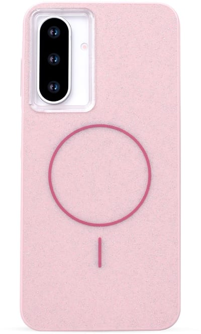 Casemania Hoesje Geschikt voor Samsung Galaxy A17 5G - Roze - Glitter Magnetisch Siliconen Telefoonhoesje Geschikt voor MagSafe en Draadloos Opladen