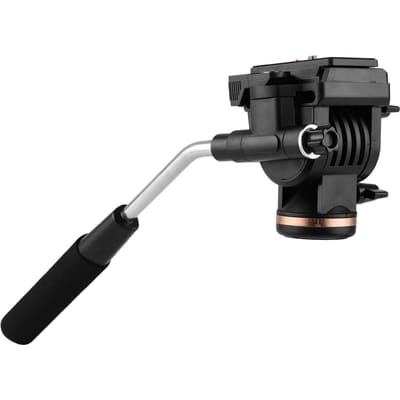 Caméra professionnelle vidéo fluide glisser tête panoramique tête de trépied d'amortissement capacité de charge de 6 kg avec poignée 1/4 noir