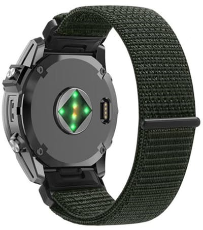 Nylon bandje - geschikt voor Garmin Fenix 5S (Plus) / 6S / 7S / 8 (43 mm) / Approach S12 / S42 / S70 42 mm / Epix Pro (Gen 2) 42 mm / D2 Delta S / Mk3(i) 42 mm - army groen