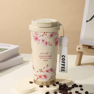 Thermos koffiemok Dubbelwandige roestvrijstalen beker Thermoskan Fles Thermo theemok Reisthermosmok Thermocup 500ML