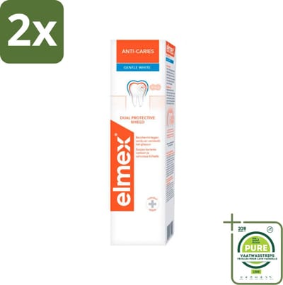 Elmex Tandpasta Anti-Cariës Gentle White 75 ml - Voordeelverpakking - 2 stuks - Anti cariës - Whitening tandpasta