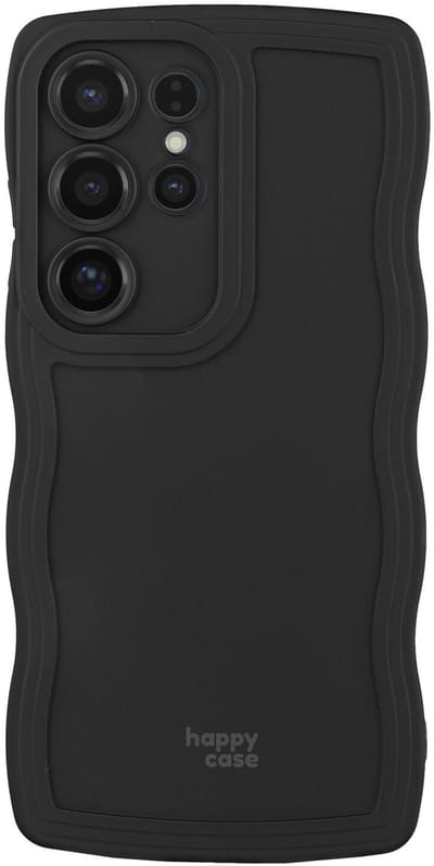 HappyCase Wavy | Hoesje Geschikt voor Samsung Galaxy S25 Ultra | TPU Back Cover | Zwart