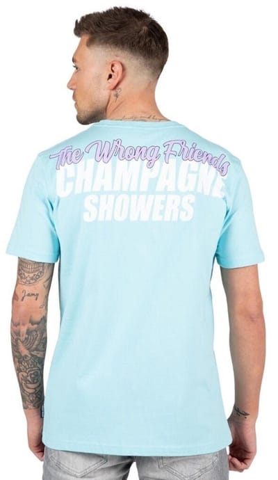 CHAMPAGNE SHOWERS T-SHIRT - LIGHT BLUE S