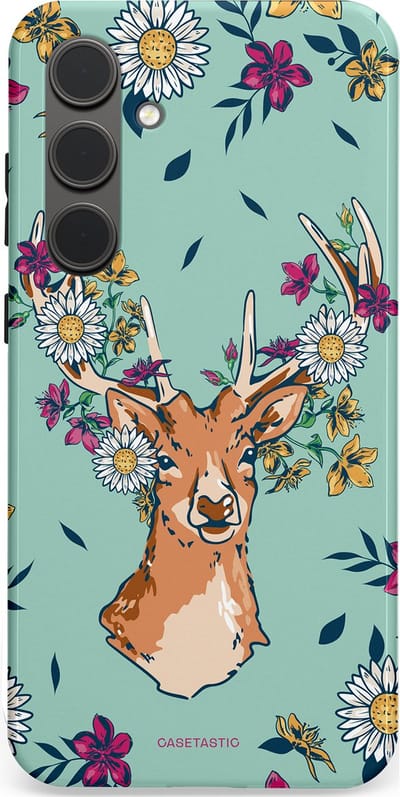 Casetastic Hoesje Geschikt voor Samsung S24 Plus - Stijlvolle Beschermende Duo-layer Case - Gewei bloesem