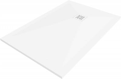 Mexen Stone+ rechthoekige composiet douchebak 80 x 70 , wit, witte afdekking - 44107080-W