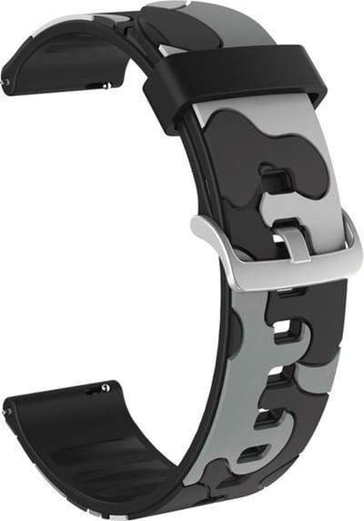 Siliconen bandje - geschikt voor Samsung Galaxy Watch 6 (Classic) / Watch 5 (Pro) / Watch 4 (Classic) / Watch 3 41 mm / Active / Active 2 / Watch 42 mm - camouflage grijs