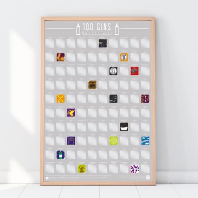 Gift Republic Bucketlist Scratch Poster - 100 Gins