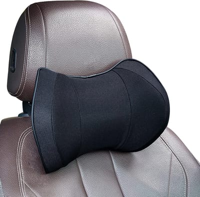 Comfortabel Hoofdkussen voor Autostoel - Ergonomisch Neksteun Kussen met Geheugenschuim, Ademend en Zwart voor Optimale Ondersteuning tijdens het Rijden
