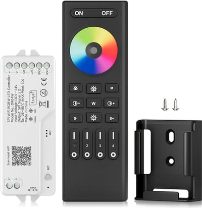 2.4G WiFi SPI RGBW LED Controller met Afstandsbediening - Compatibel met Tuya App & Stembediening voor RGBW LED Strips