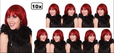 10x Boa zwart 180 cm. 50 gram - Thema party carnaval optocht gala festival
