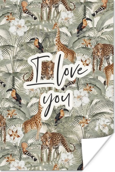 Poster Liefde - Quotes - Koppel - I love you - Spreuken - 120x180 cm XXL