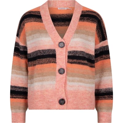 EsQualo Cardigan Stripes Multi Color Maat: S | Jassen Outlet | Dames | Zwart