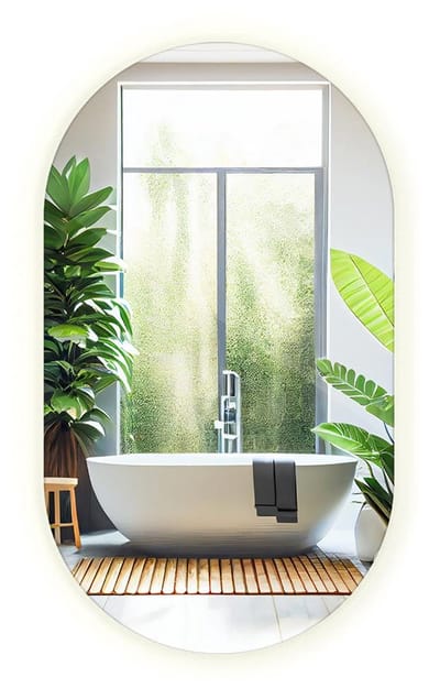 Tulup LED Spiegel - Ovale Spiegel Met Verlichting - 40 cm x 70 cm - Ovale Spiegel Badkamer Met Verlichting - Spiegel LED Voor de Woonkamer - Neutraal Wit 4000K - Ovale LED Spiegel - Wandspiegel LED in Loftstijl