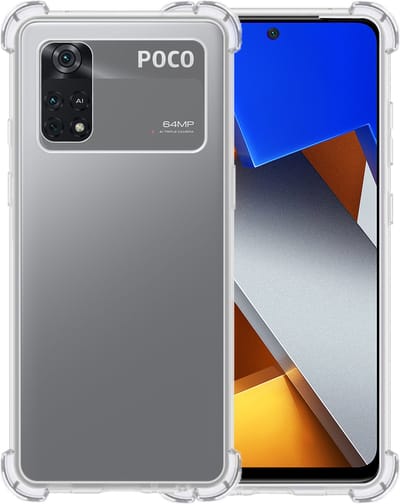 Hoesje - Geschikt voor Xiaomi Poco X4 Pro 5G - Sterk & Shockproof - Siliconen Shock Case - Hoes Cover - Telefoonhoes - Transparant