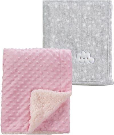 Zachte Acryl-Polyester Babydeken 76x100cm in Grijs en Roze voor Baby's en Peuters