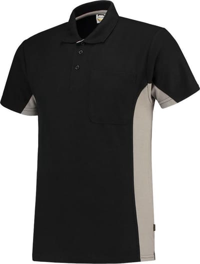Tricorp Poloshirt Bicolor Borstzak 202002 Zwart / Grijs - Maat XXL