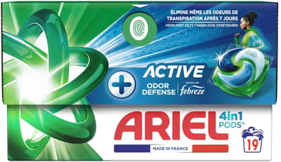 Ariel 4in1 Wasmiddel Pods Actieve Geurbestrijding - 19 stuks