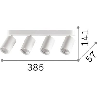 IDEAL LUX plafondspot Dynamite Round, wit, 38 cm, 4-lamps