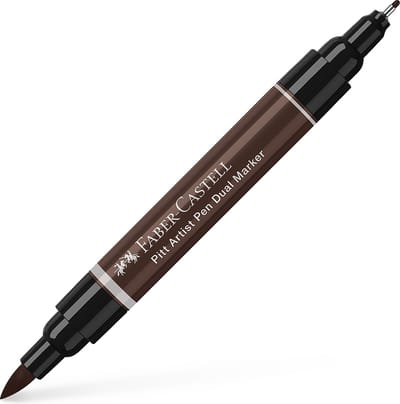 Faber-Castell tekenstift - Pitt Artist Pen - duo marker - 175 donker sepia - FC-162175
