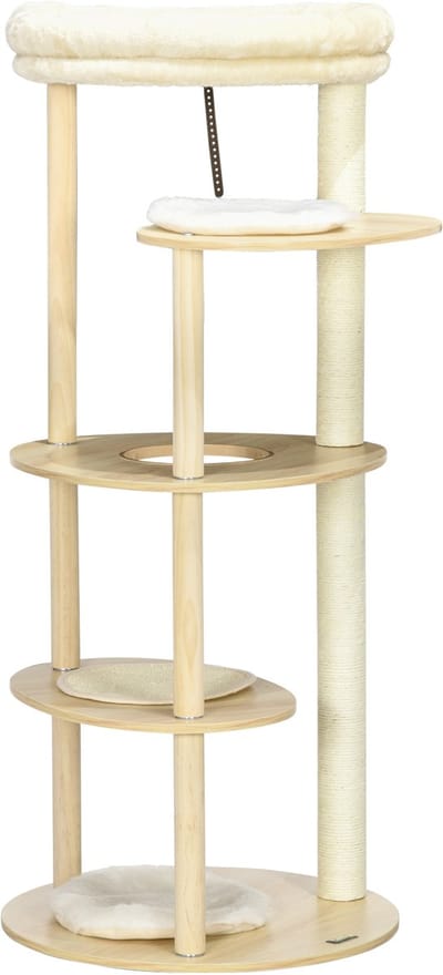 PawHut Kattenboom - Hout - 54x54x123,5cm - Eiken