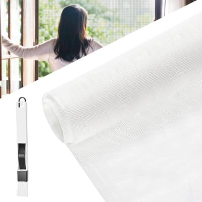 Thijox - Vliegengaas per meter, insectenwerend gaas, glasvezel weefsel, 150 x 300 cm, UV-bestendig voor ramen en deuren (wit)