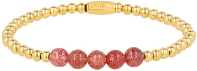 My Bendel - Armband met Edelstenen Kralen • Berry Quartz • 4 Mm - met Luxe Cadeauverpakking | Sieraden Voor Dames