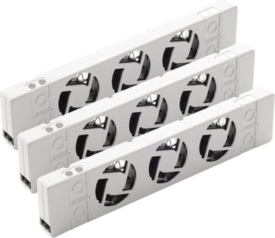 Heatbooster Radiator Ventilator Triple-set – Universeel - Geschikt voor standaard, smalle en enkelplaats radiatoren en convectoren - Magnetisch -  Geruisloos - Ultrazuinig