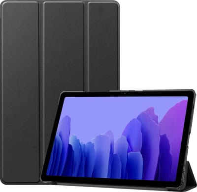 Hoesje - Geschikt voor Samsung Galaxy Tab A7 (2020) - Dun & Stevig - Hardcover Book Case - Trifold Bookcase Hoes - Hard Cover - Tablethoes - Zwart