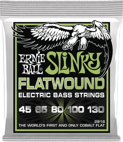 Ernie Ball Slinky Flatwound Bass - Basgitaarsnaren - Regular Slinky 5 Snaren - 45-130 - Flatwound